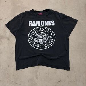 Kensie Black Ramones Graphic Tee with White Print